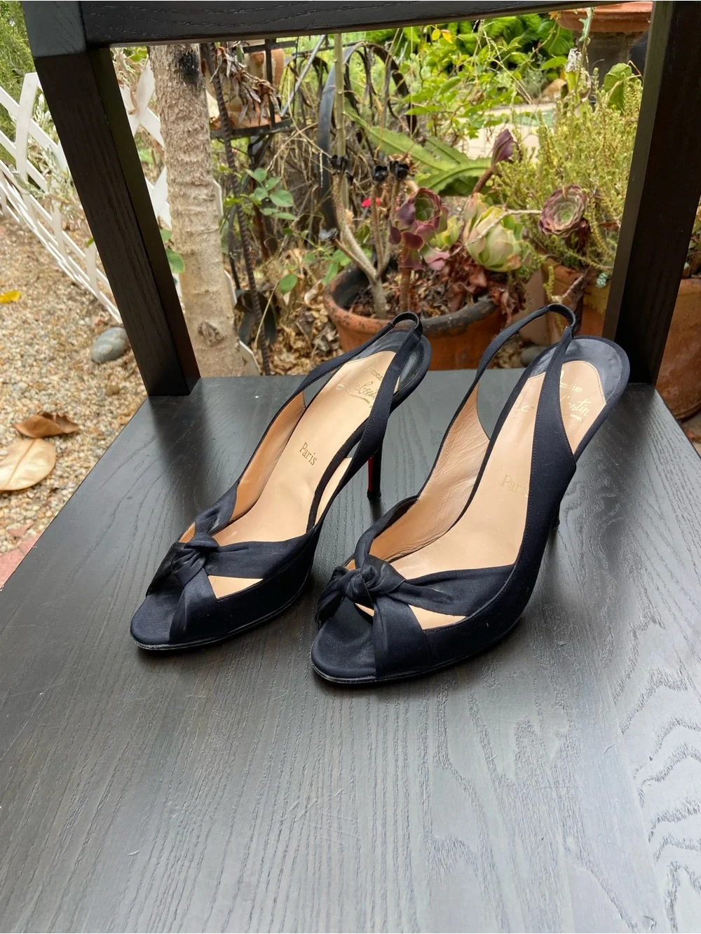 Christian Louboutin Black Suede Pumps with Classic Red Sole
